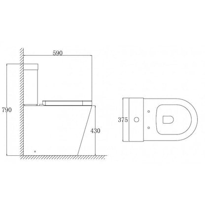 Milan Plus Rimless Comfort Height D Shape Toilet