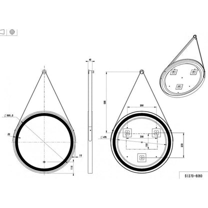 Brushed Brass - Delilah LED Round Touch Mirror - 600 x 40mm