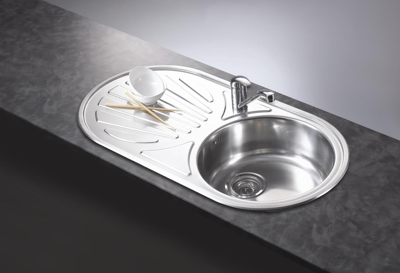 Reginox Galicia Inset Single Bowl Stainless Steel Sink Round with Waste