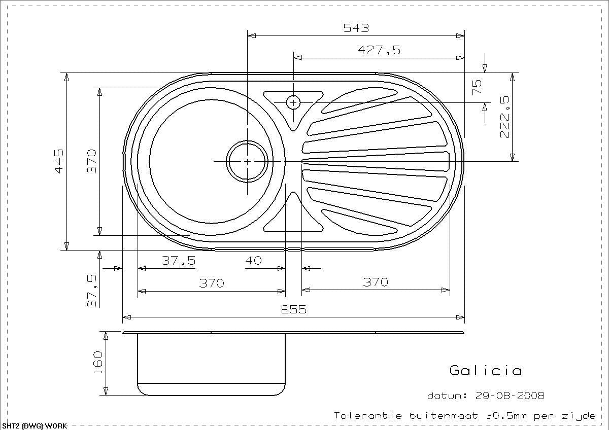 Reginox Galicia Inset Single Bowl Stainless Steel Sink Round with Waste