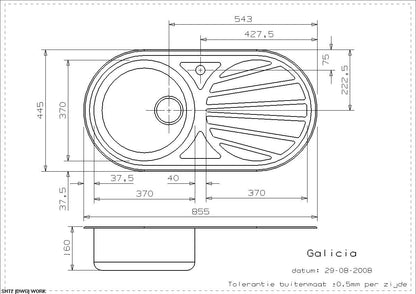 Reginox Galicia Inset Single Bowl Stainless Steel Sink Round with Waste