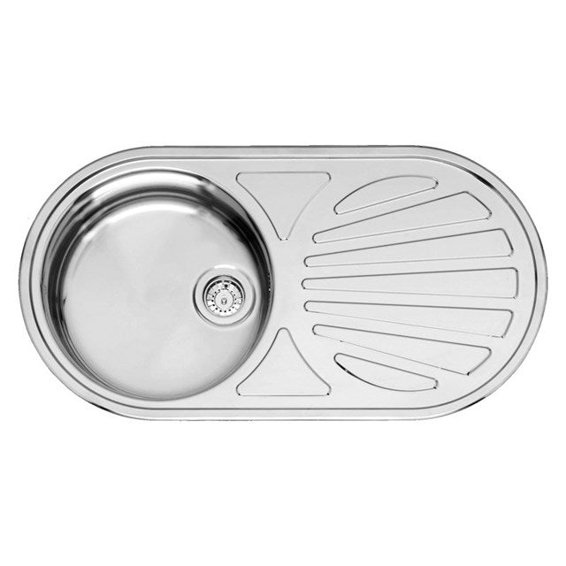 Reginox Galicia Inset Single Bowl Stainless Steel Sink Round with Waste