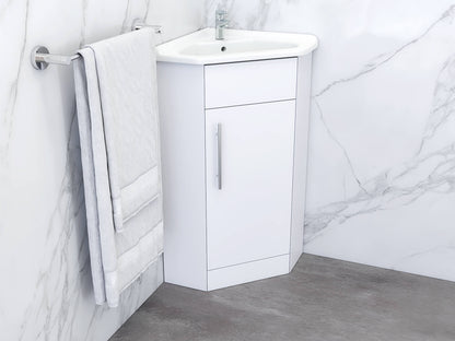 Kartell K-Vit Impakt Single Door Corner Vanity Unit With Basin 410mm