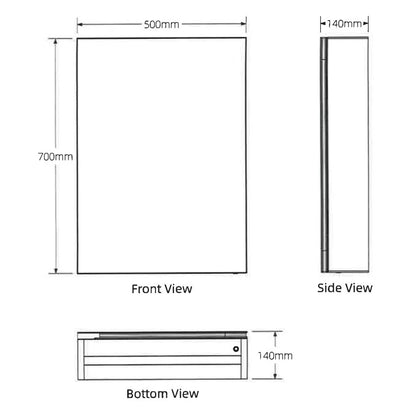 Kartell K-Vit Spectrum 500 x 700mm LED Mirror Cabinet With Sensor