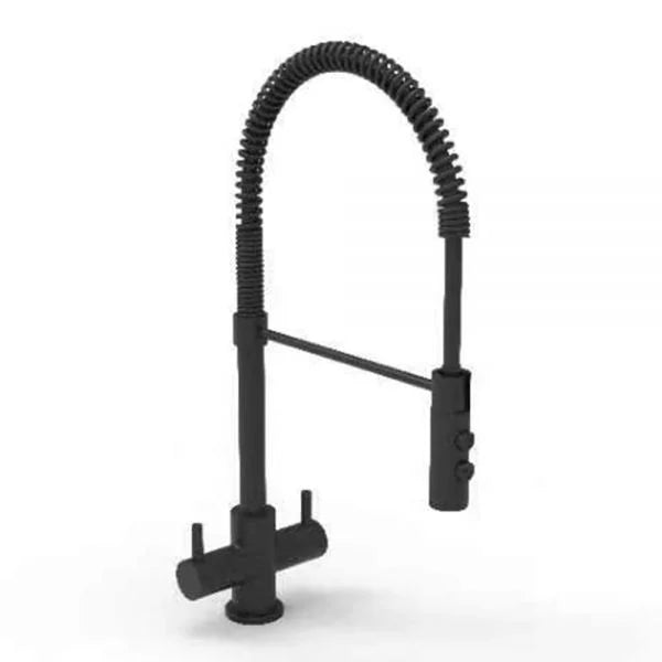 Reginox Titania Matt Black Flexi Spray Kitchen Mixer Tap with Pull Out Spout