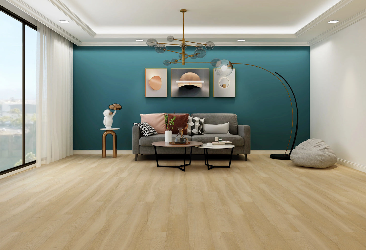 Rusty Light Oak SPC Vinyl Flooring with In-built underlay 6.5 Mm/0.5x228x1524