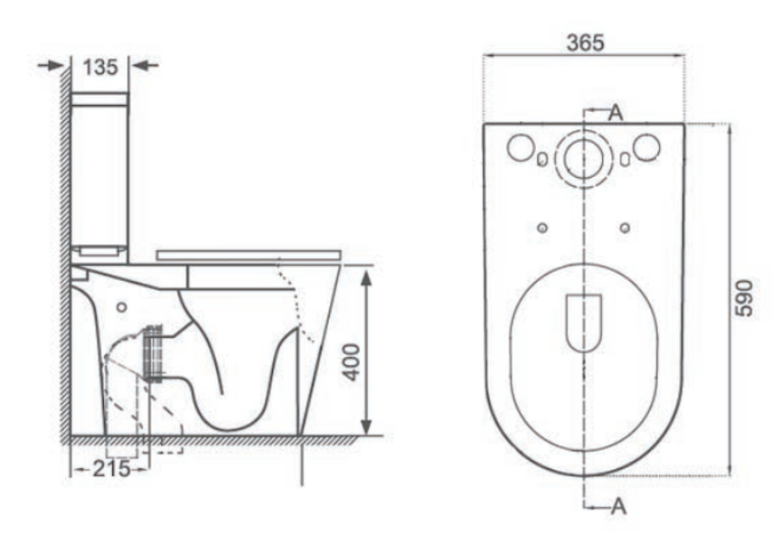 Ferrara Plus Rimless Close Coupled WC & Seat