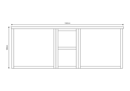 Scudo Alfie 1400mm Fluted Basin Unit With Marble Counter Top.