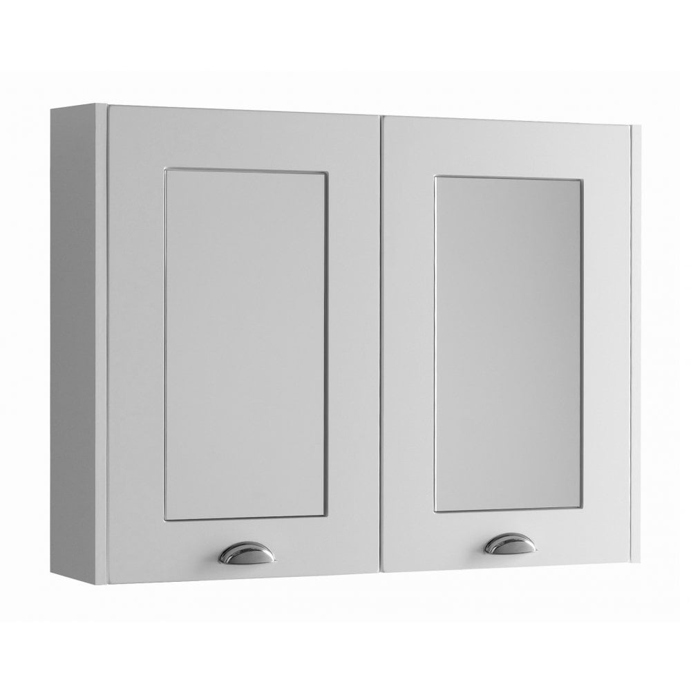 Kartell Astley 800mm Mirror Cabinet Matt Grey / Matt White