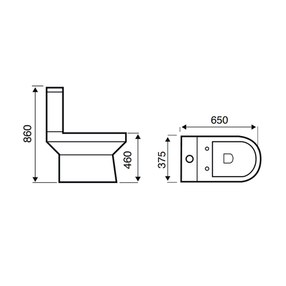 Kartell Bijoux Comfort Height Close Coupled Toilet & Soft Close Seat