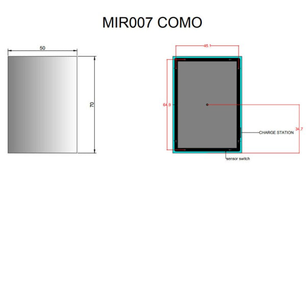 Kartell Como 500 x 700 LED Backlit Bathroom mirror