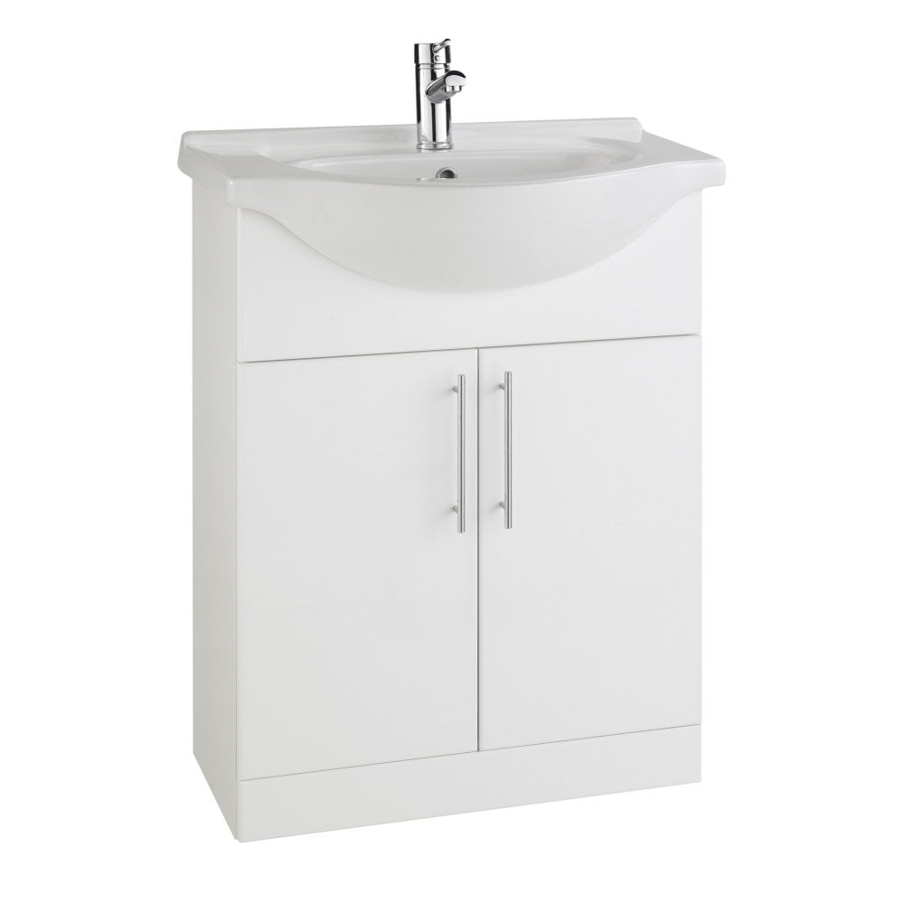 Kartell Impakt White Gloss 650mm Vanity Unit & Basin