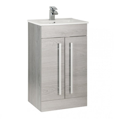 Purity 500mm 2 Door Floor Standing Unit & Ceramic With Polished Chrome Handles Basin In 3 Varients