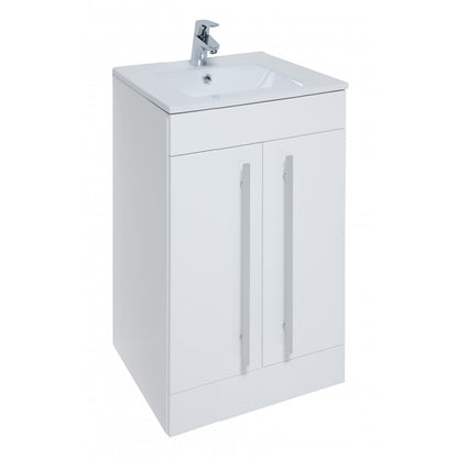 Purity 500mm 2 Door Floor Standing Unit & Ceramic With Polished Chrome Handles Basin In 3 Varients