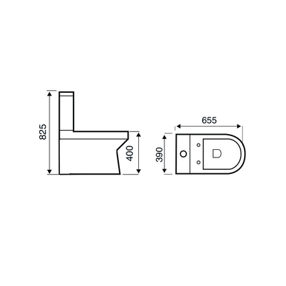 Kartell Style Close Coupled Toilet & Soft Close Seat