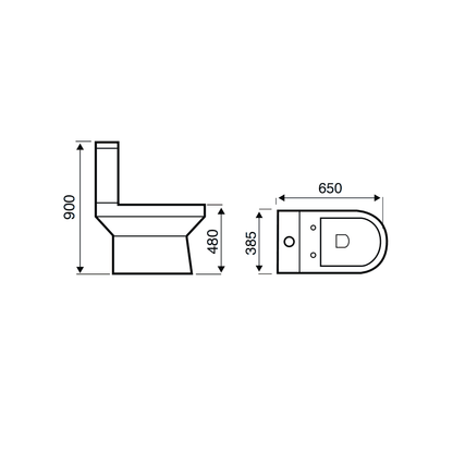 Kartell Style Comfort Height Close Coupled Toilet & Soft Close Seat