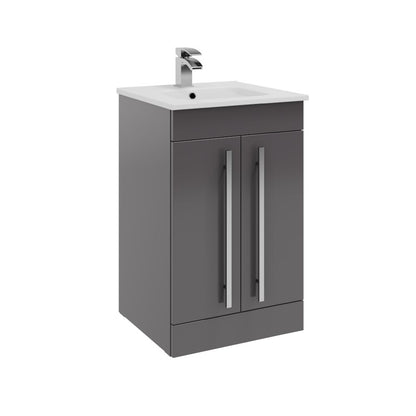 Purity 500mm 2 Door Floor Standing Unit & Ceramic With Polished Chrome Handles Basin In 3 Varients