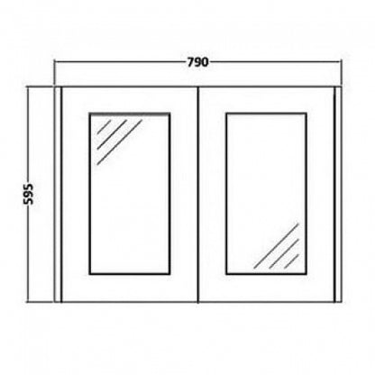 Kartell Astley 800mm Mirror Cabinet Matt Grey / Matt White