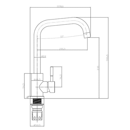 Reginox Salina Single Lever Kitchen Mixer Tap - Brushed Nickel - SALINA BN