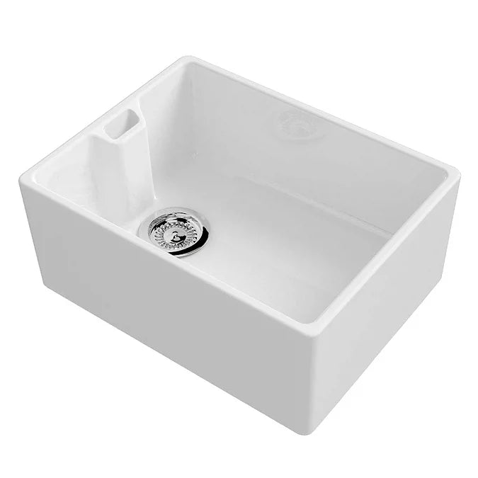 Reginox Contemporary White Ceramic Belfast Kitchen Sink + Waste