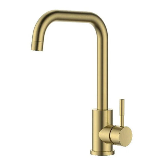 Reginox Salina BG Single Lever Square Neck Brushed Gold Kitchen Mixer Tap