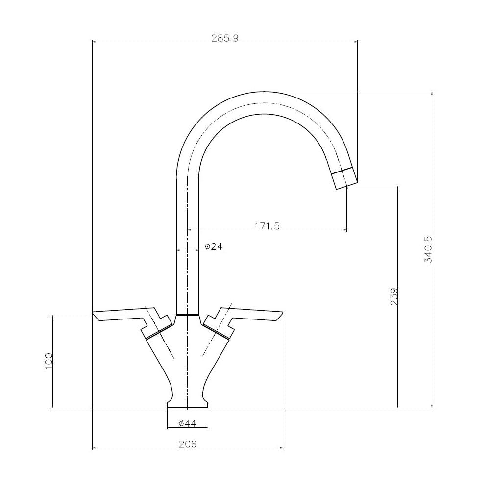 Reginox PIQUA Dual Lever Monobloc Kitchen Mixer Tap