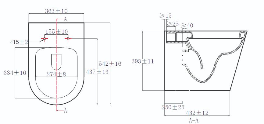 Ferrara Plus Rimless Back To Wall D Shape Toilet Pan And Seat