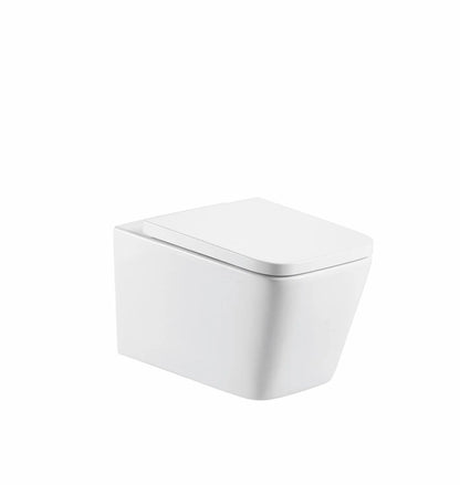 Milan Rimless Wall Hung Square Pan, Seat & Wall Fixings