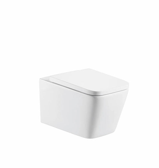 Milan Rimless Wall Hung Square Pan, Seat & Wall Fixings